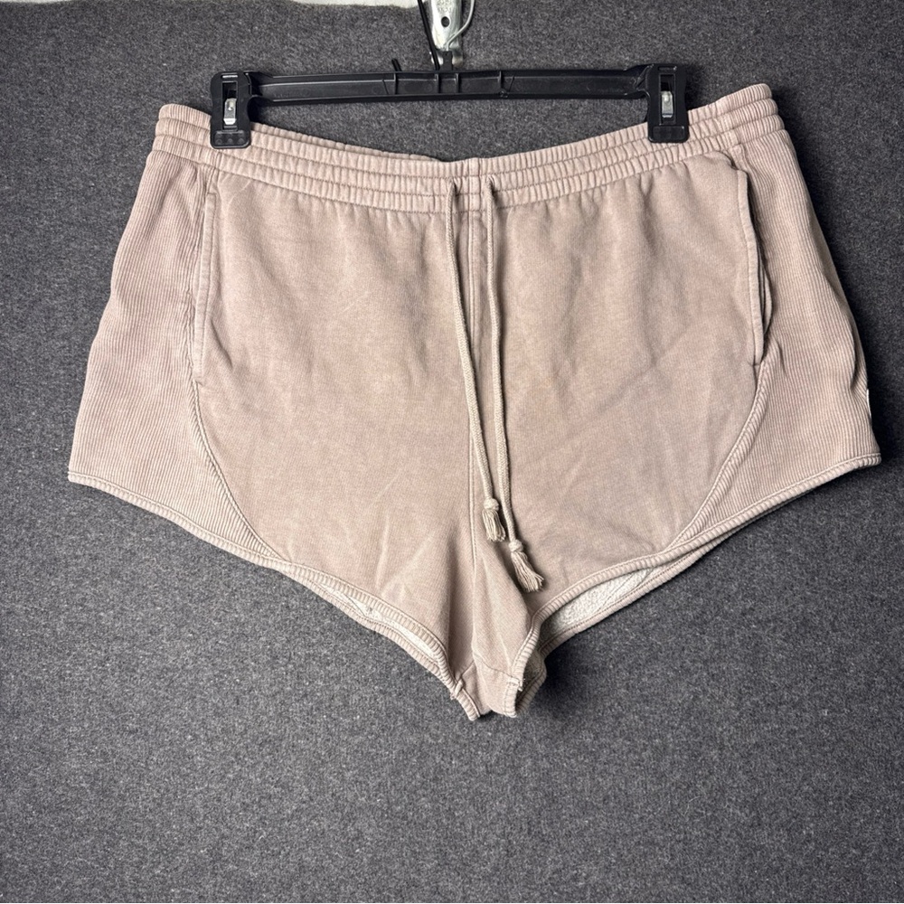 PINK Victoria's Secret Womens XL Lounge Shorts Elastic Wasit Draw String Taupe